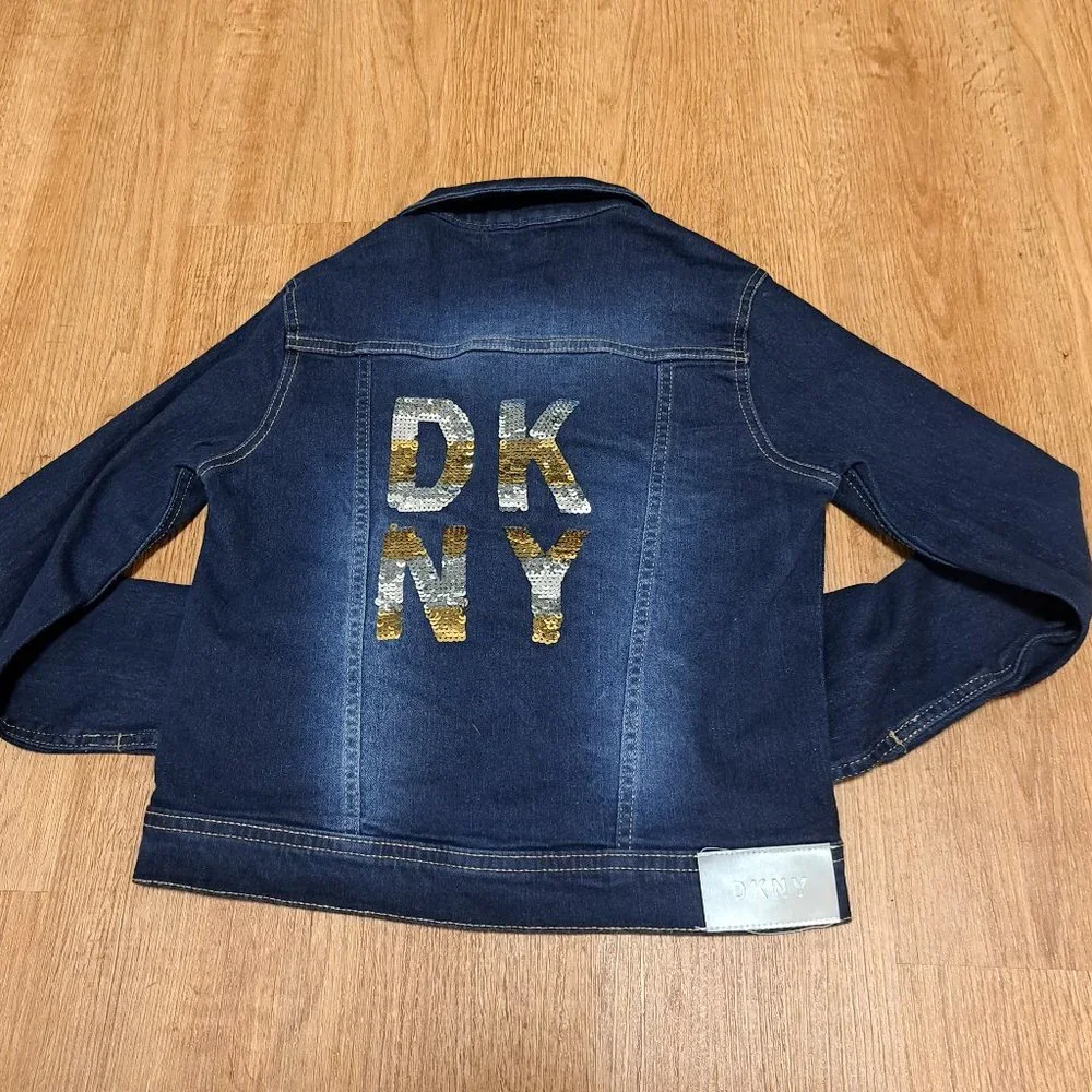 DKNY Denim Sequin Pre-Teen Jacket - Size Medium